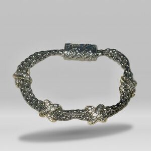 New Silver and Gold Cable X Bracelet